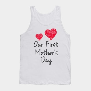 Womens Our First Mother's Day Shirt Mom and Baby Cool Tank Top